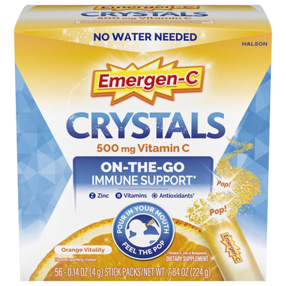 Emergen-C Crystals, On-the-Go Emergen-C Immune Support Supplement with Vitamin C, B Vitamins, Zinc and Manganese - PrimeBioHealth - canada supplements