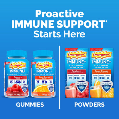 Emergen-C Immune+ Triple Action Immune Support Gummies, BetaVia (R), 1000mg Vitamin C, B Vitamins, Vitamin D and Antioxidants - PrimeBioHealth - canada supplements