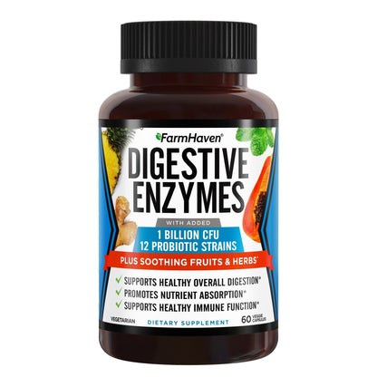 FarmHaven Digestive Enzymes with 18 Probiotics & Herbs | Papaya, Bromelain, Protease & More for Lactose Absorption & Better Digestion | Helps Bloating - PrimeBioHealth - canada supplements