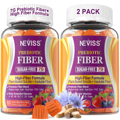 Fiber Gummies for Adults with Psyllium Husk, 7G(Soluble + Insoluble) Daily Prebiotic Fiber with Inulin, FOS, Guar Gum, Multivitamins for Daily Digestive Health, - PrimeBioHealth - canada supplements