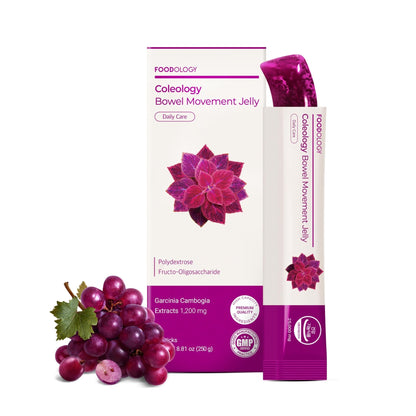 FOODOLOGY Coleology Bowel Movement Jelly (Grape & Prune) – Prebiotic Fiber Supplement for Gut Health & Daily Regularity, Chia Seeds, Korean Supplement – 10 Sticks - PrimeBioHealth - canada supplements
