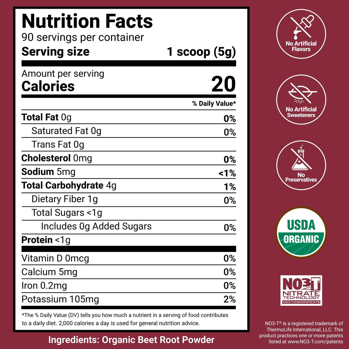 Force Factor Total Beets Organic Beetroot Powder Superfood to Boost Daily Nutrition, USDA Organic, Vegan, Gluten-Free - PrimeBioHealth - canada supplements