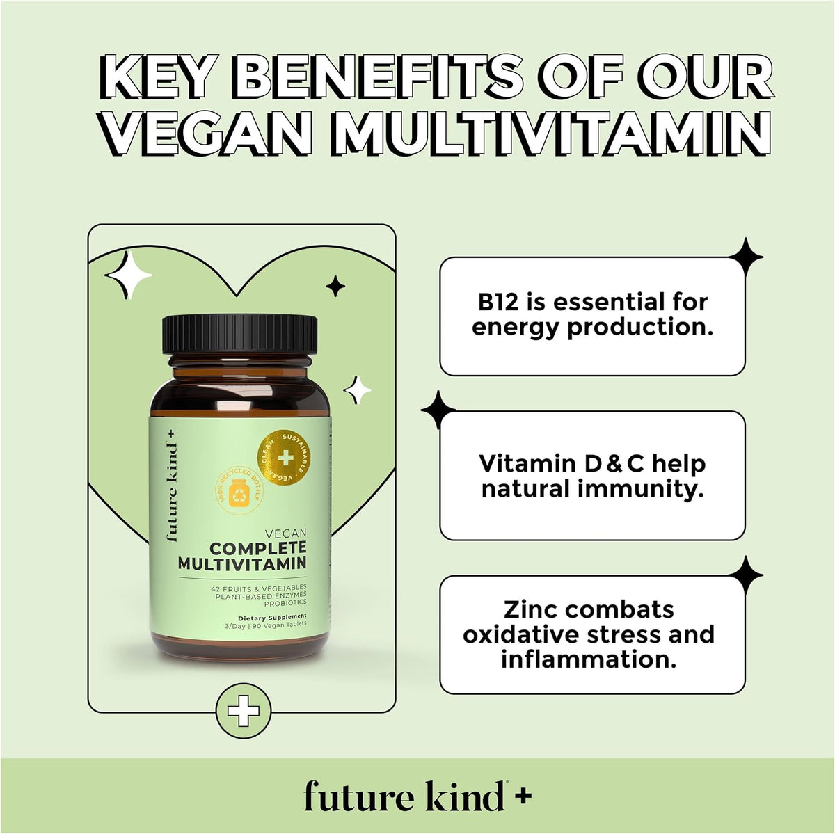 Future Kind Multivitamin Bundle - Vegan Complete Multivitamin and Vegan Essential Multivitamin - Vegan Vitamin B12, Omega 3, and Vitamin D3 - Complete Multivitamin, 42 Vitamins in 1 for Men and Women - PrimeBioHealth - canada supplements