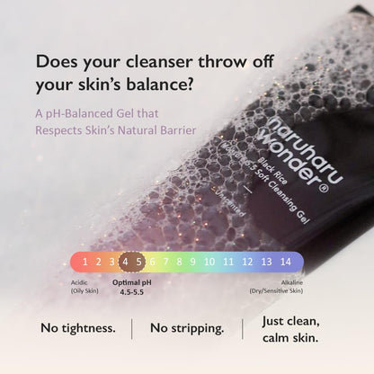 HARUHARU wonder Black Rice Moisture 5.5 Soft Cleansing Gel, Gentle Daily Cleanser, Low 5.5pH, Moisture Balance, Soap Free - PrimeBioHealth - canada supplements