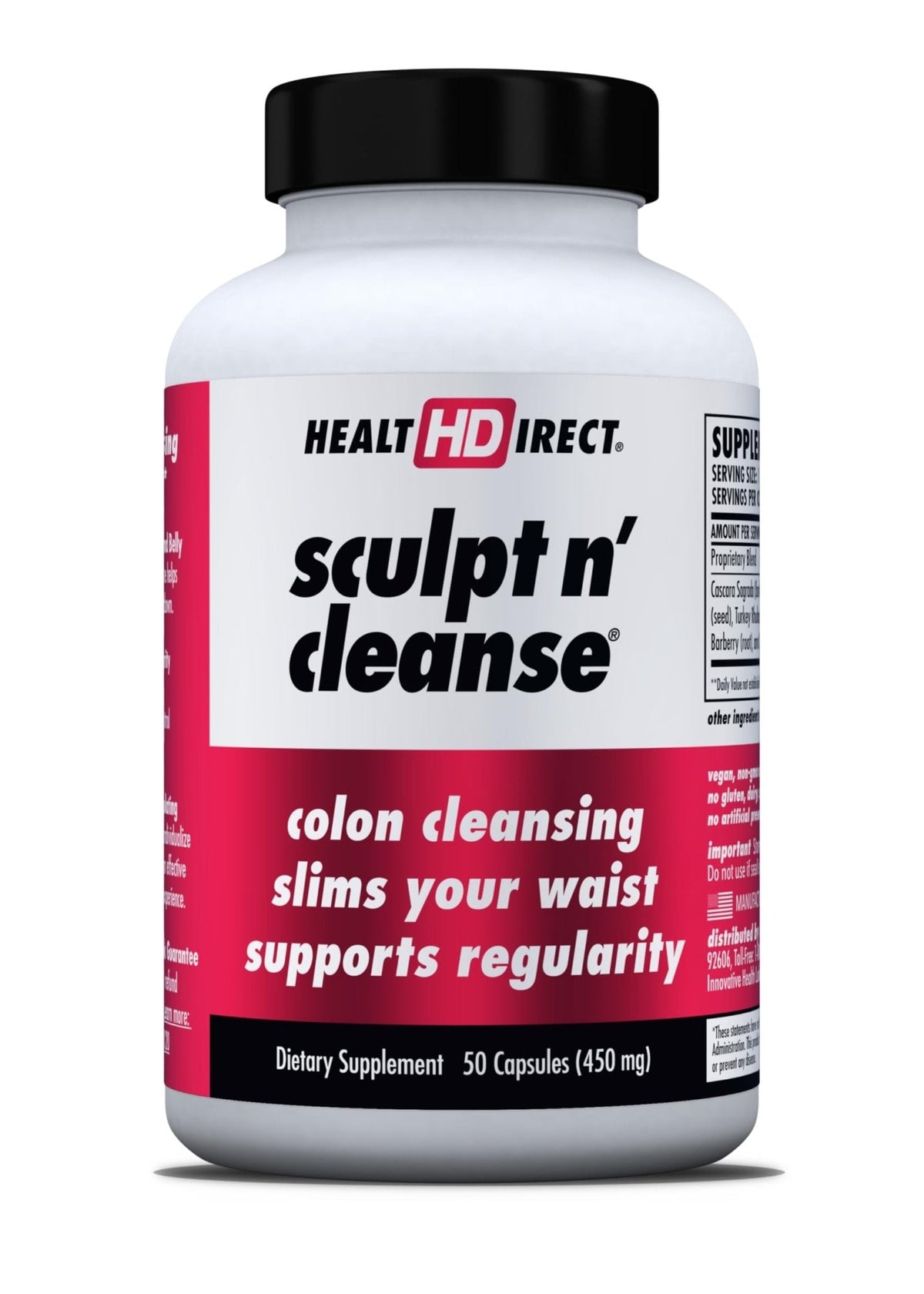 HEALTH DIRECT Sculpt n' Cleanse - Herbal Colon Cleanse for Digestive Health & Regularity - Natural Detox & Gut Flush Supplement - 50 Veggie Capsules - PrimeBioHealth - canada supplements