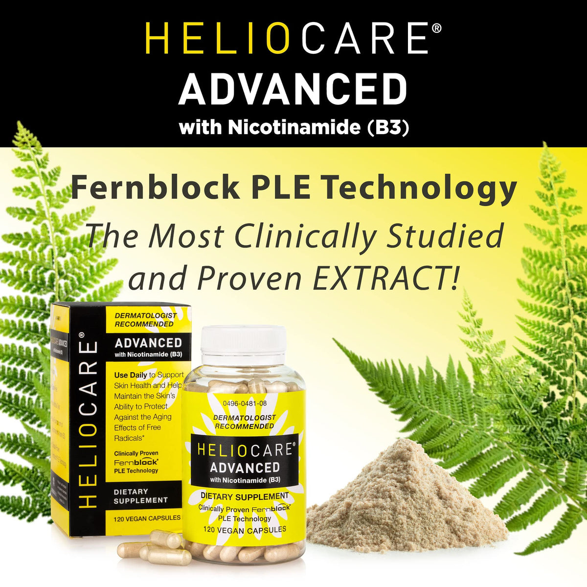 Heliocare Advanced Niacin B3 Supplement: Fernblock PLE Extract 240mg Per Serving - Supports Skin Cell Health W/Antioxidant - PrimeBioHealth - canada supplements