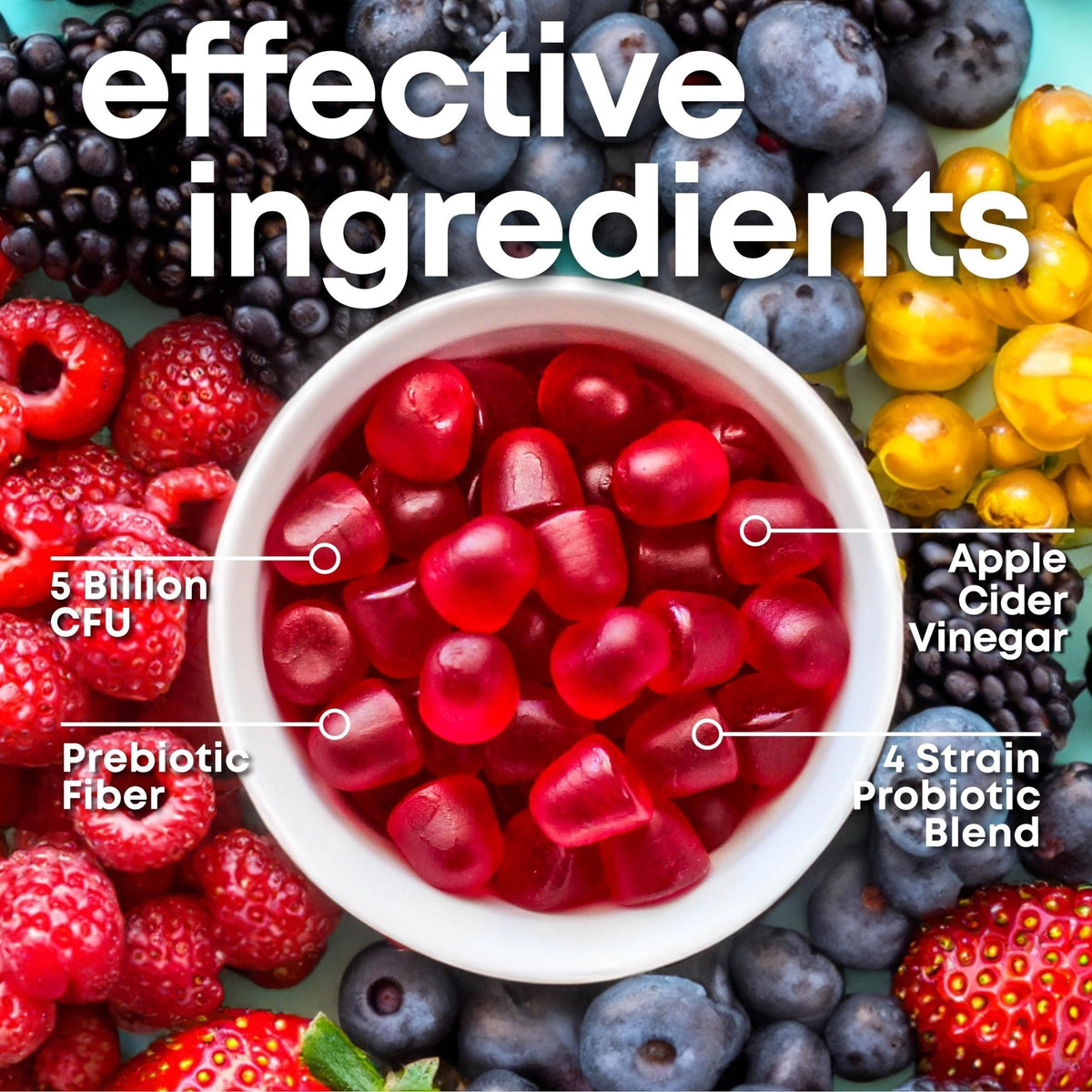 her own Probiotic & Prebiotic Gummy, Supports Digestive Health, Promotes Healthy Gut, Supports Immune Health, 5 Billion CFUs, Gluten and Soy Free, - PrimeBioHealth - canada supplements
