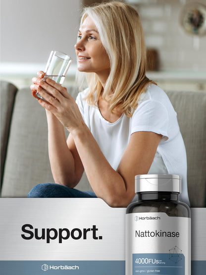 Horbäach Nattokinase Supplement 4000 FU | 150 Capsules | Non-GMO, Gluten Free - PrimeBioHealth - canada supplements