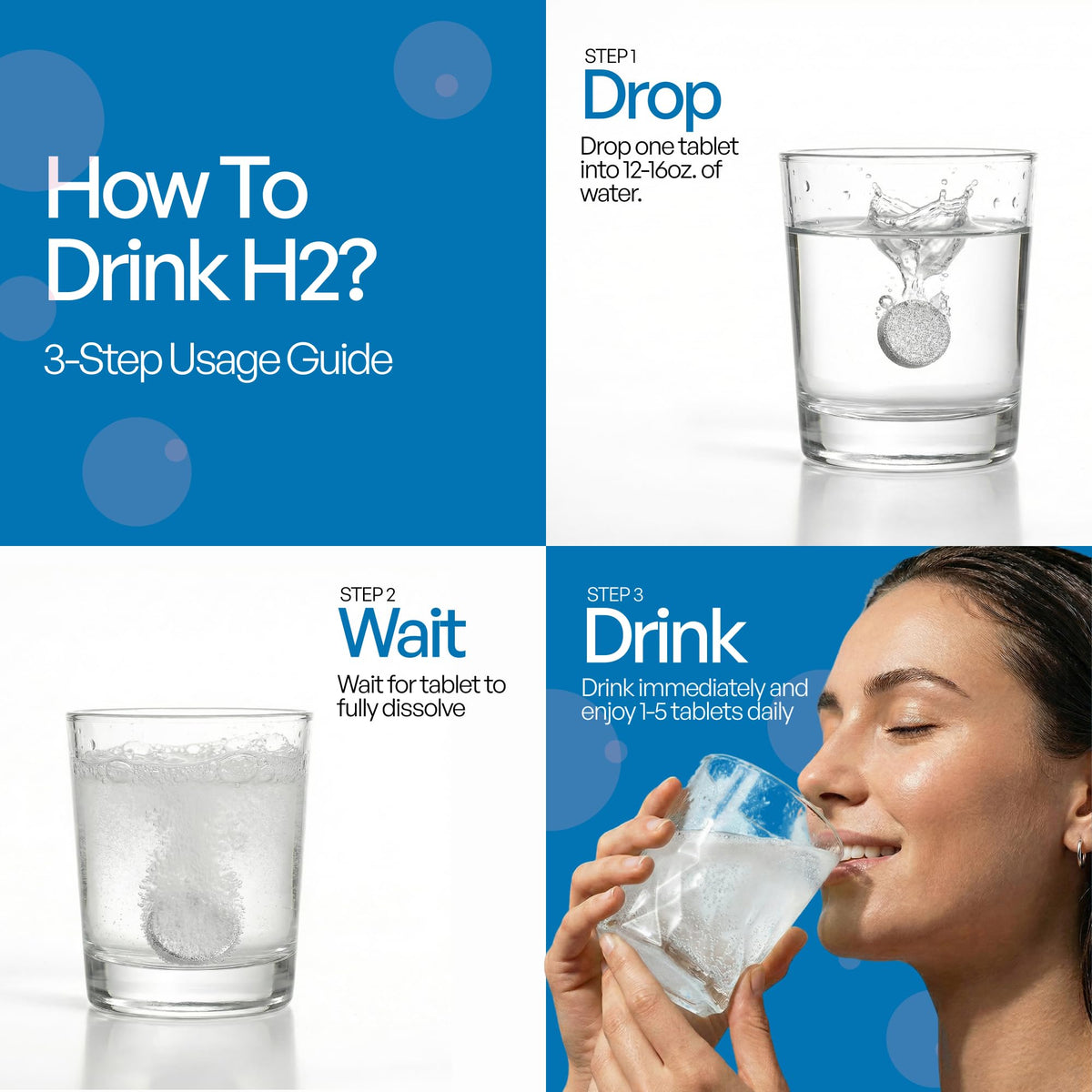 Hydrogen Water Tablets, Molecular Hydrogen Tablets for Drinking Water, Antioxidant-Rich, Supports Brain Energy & Health - Quick-Dissolving - Raspberry H2 Tabs - PrimeBioHealth - canada supplements