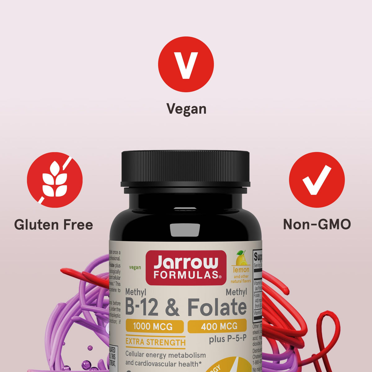 Jarrow Formulas Methyl B-12 & Methyl Folate, Bioactive Vitamin B9 & Vitamin B12 Supplement, Supports Cellular Energy Production, Healthy Brain Function & Metabolism - PrimeBioHealth - canada supplements