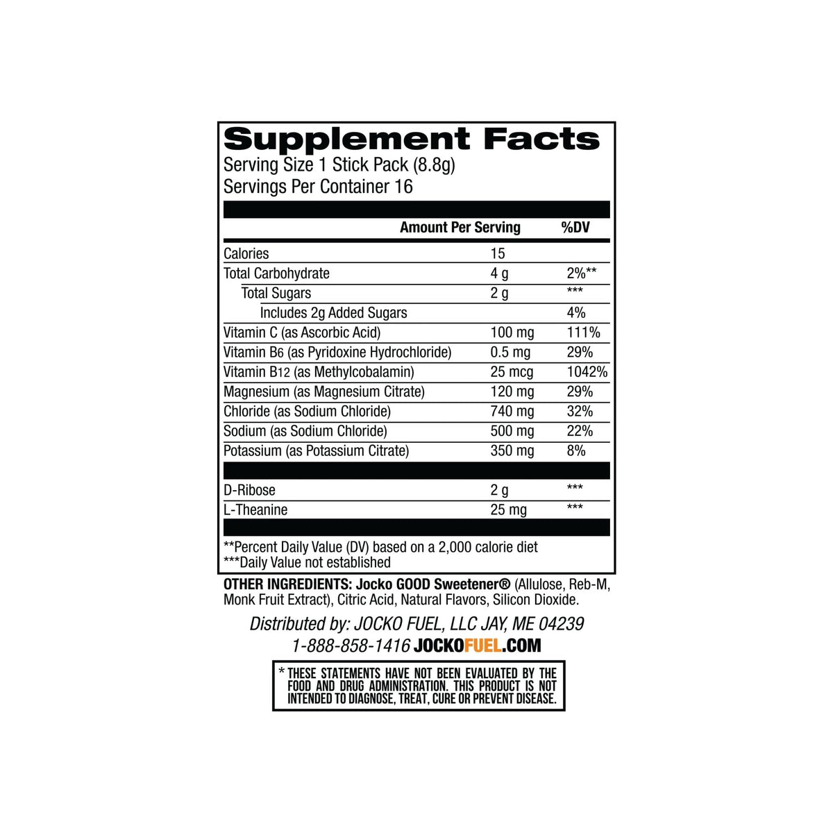 Jocko Fuel Hydrate Electrolytes Powder Packets Low Sugar - Hydration Amplifier Packets for Recovery, Dehydration, & Exercise - with Vitamins B6, B12 & C - PrimeBioHealth - canada supplements