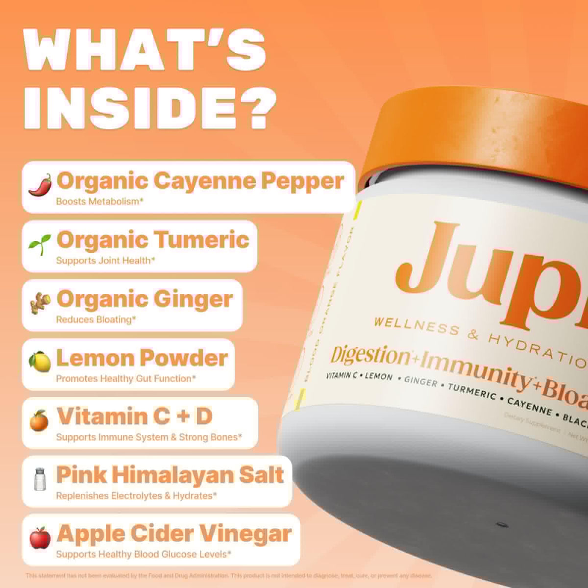 Jupi Hydration & Wellness Powder – Turmeric & Ginger shots, Vitamin C Supplement for Energy, Immune Support & Digestive Health – Vegan, Gluten-Free Drink Mix - PrimeBioHealth - canada supplements