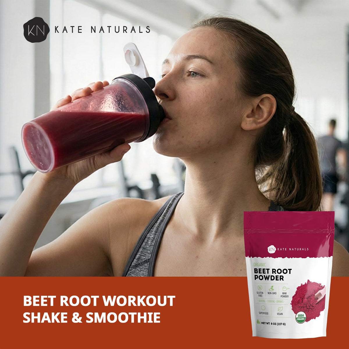 Kate Naturals Organic Beet Root Powder for Smoothies, Baking & Juice. Raw Beetroot Superfood & Natural Red Food Coloring - PrimeBioHealth - canada supplements