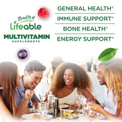 Lifeable Sugar Free Multivitamin Gummies | with Iron Vitamin A, C, D, E, Niacin, B6, Folate, B12, Biotin, Pantothenic Acid, Zinc | - PrimeBioHealth - canada supplements