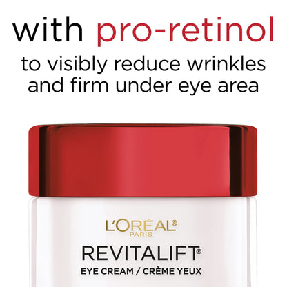 L'Oreal Paris Skincare Revitalift Anti-Wrinkle and Firming Eye Cream with Pro Retinol, Treatment to Reduce Dark Circles, Fragrance Free, 0.5 oz. - PrimeBioHealth - canada supplements