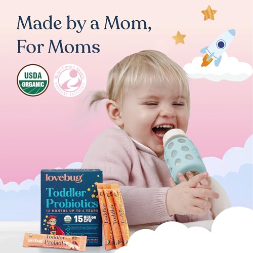 LOVEBUG Kids Probiotic Powder with Prebiotic Fiber - Toddler Immunity Support & Constipation Relief - USDA Organic Probiotics for Childrens Gut & Digestive Health - PrimeBioHealth - canada supplements