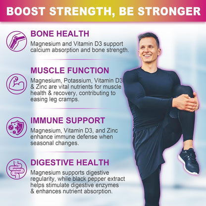 Magnesium Gummies 400mg | 5-in-1 Magnesium Complex for Women & Men: Mag Glycinate, Citrate, Malate, Chloride & Taurate | w/Ashwagandha, D3 & Zinc for Relaxtion, - PrimeBioHealth - canada supplements