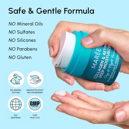 MAREE Face Moisturizer Retinol Cream for Face – Daily Wrinkle Cream for Women – Anti-Aging Face Cream – Facial Moisturizer with Collagen - PrimeBioHealth - canada supplements
