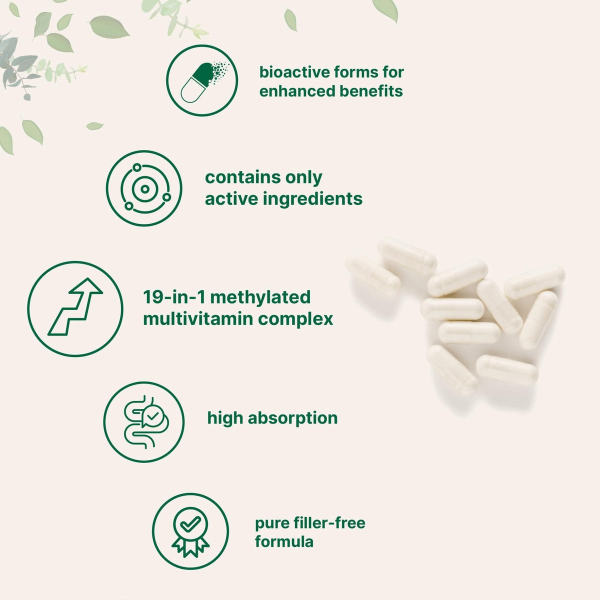 Micro Ingredients Pure Methylated Multivitamin, 240 Capsules | 19-in-1 Formula with Vitamins C, D, B12, Folate, Magnesium, Zinc & More | Filler Free, Non-GMO - PrimeBioHealth - canada supplements