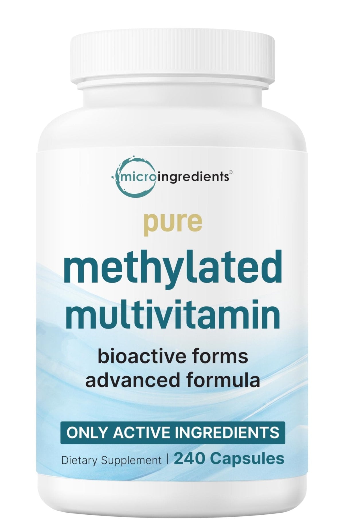Micro Ingredients Pure Methylated Multivitamin, 240 Capsules | 19-in-1 Formula with Vitamins C, D, B12, Folate, Magnesium, Zinc & More | Filler Free, Non-GMO - PrimeBioHealth - canada supplements