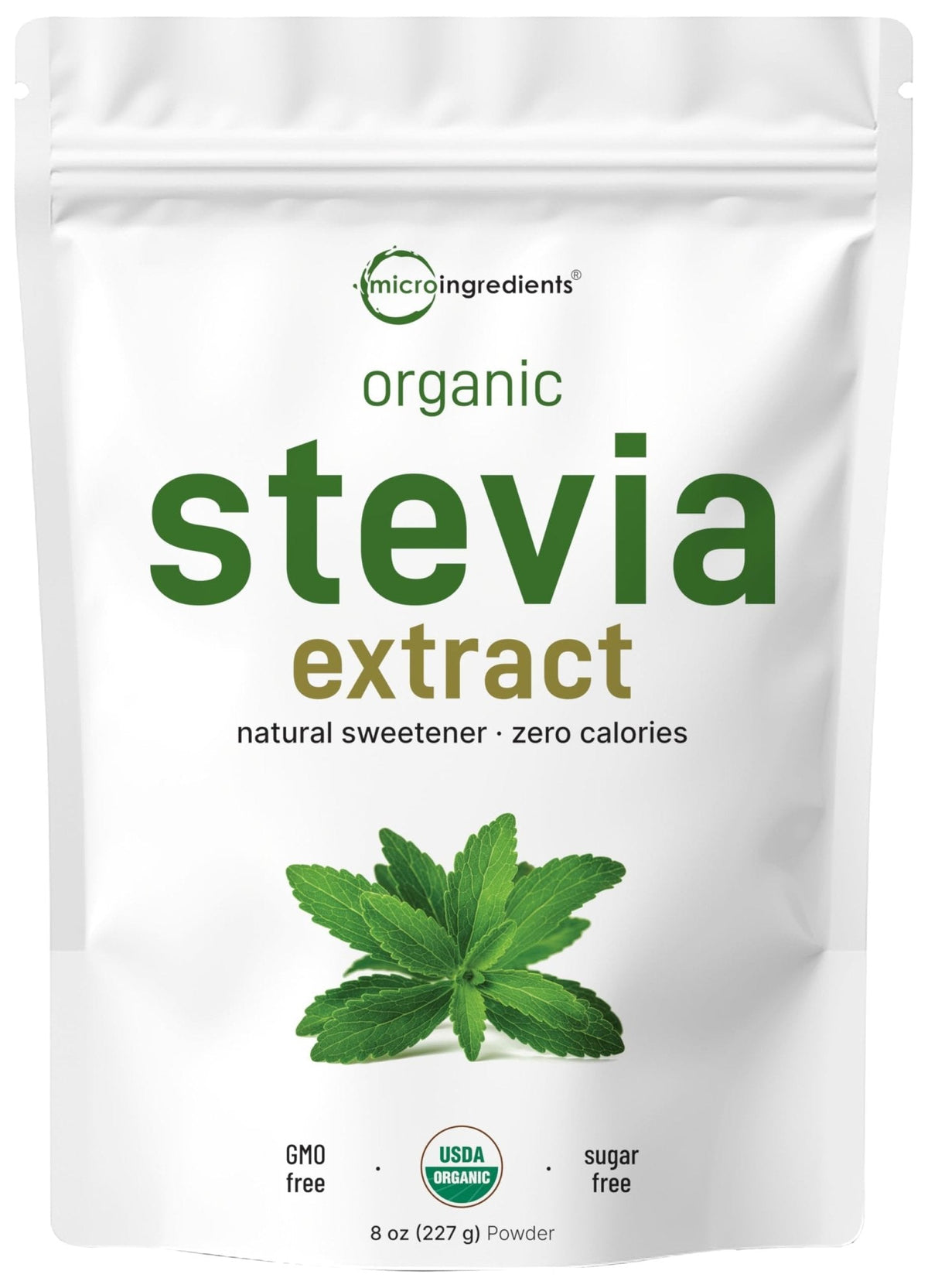 Micro Ingredients Pure Organic Stevia Powder, 8 Ounces, 1418 Serving, Highest Grade Stevia Green Leaf Extract Reb-A, Reduced Bitter Aftertaste, 0 Calorie, Natural Sweetener - PrimeBioHealth - canada supplements