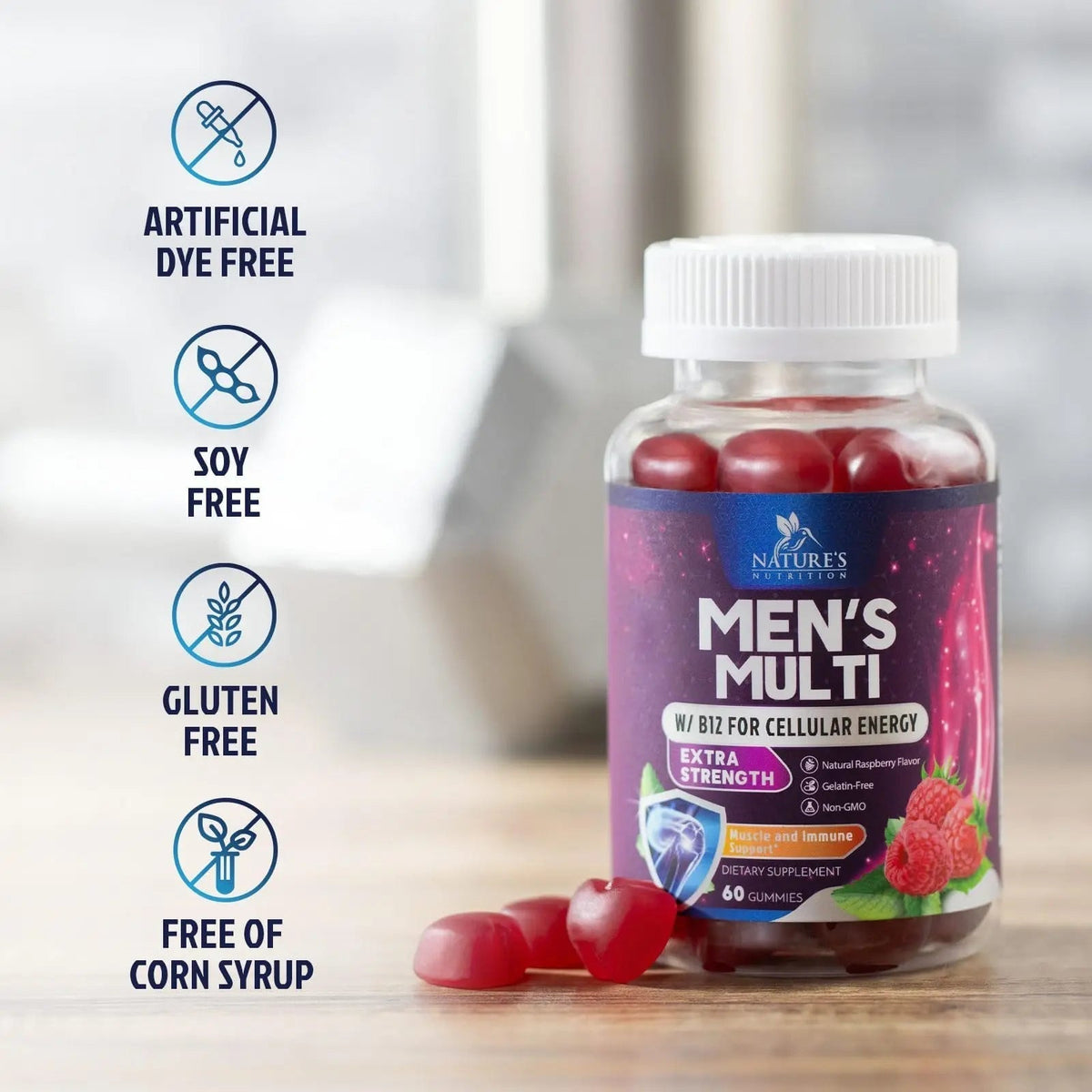 Multivitamin for Men - Complete Daily Mens Multivitamin Gummies with Vitamin D, B Vitamins, Zinc & More - Energy, Memory, Focus & Immune Health Support - PrimeBioHealth - canada supplements