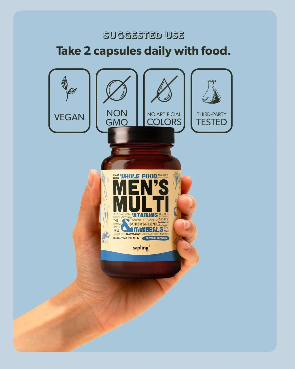 Multivitamin for Men - Daily Men’s Multivitamin - Methylated B Complex with Whole Food Ingredients, Vitamin B12, Folate - PrimeBioHealth - canada supplements
