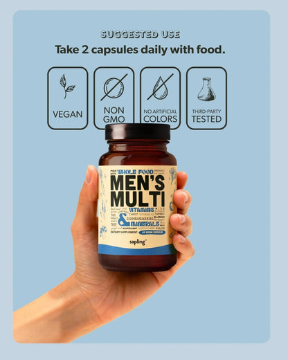 Multivitamin for Men - Daily Men’s Multivitamin - Methylated B Complex with Whole Food Ingredients, Vitamin B12, Folate - PrimeBioHealth - canada supplements