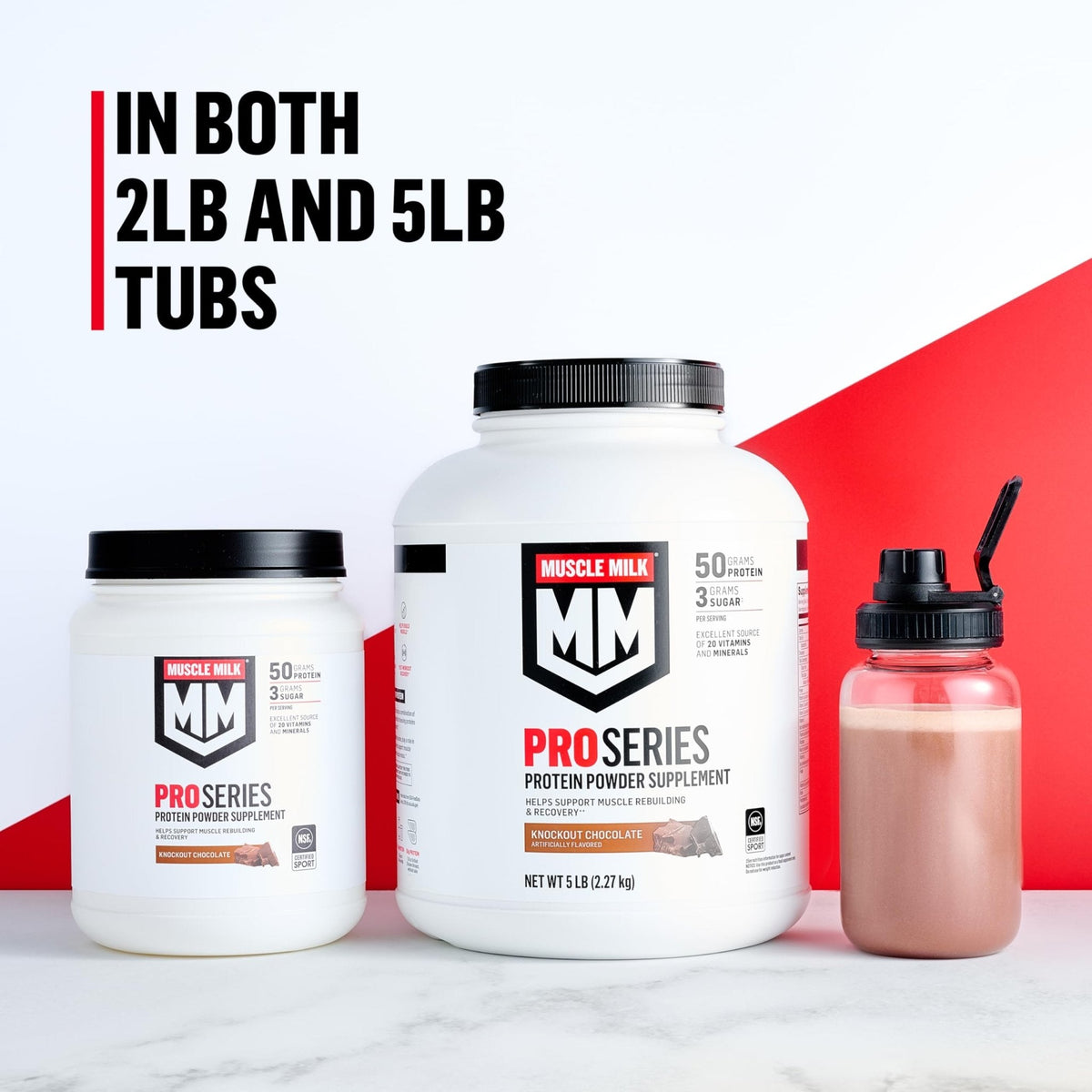 Muscle Milk Pro Series Protein Powder Supplement, Slammin' Strawberry, 2 Pound, 11 Servings, 50g Protein, 3g Sugar, 20 Vitamins & Minerals, NSF Certified for Sport, Packaging May Vary - PrimeBioHealth - canada supplements