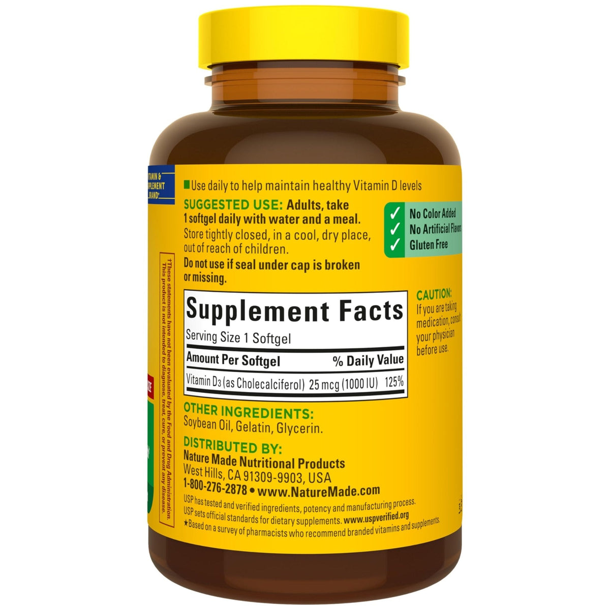 Nature Made Vitamin D3 1000 IU (25 mcg), Vitamin D Supplement for Bone, Teeth, Muscle and Immune Health Support, 300 Softgels, 300 Day Supply - PrimeBioHealth - canada supplements