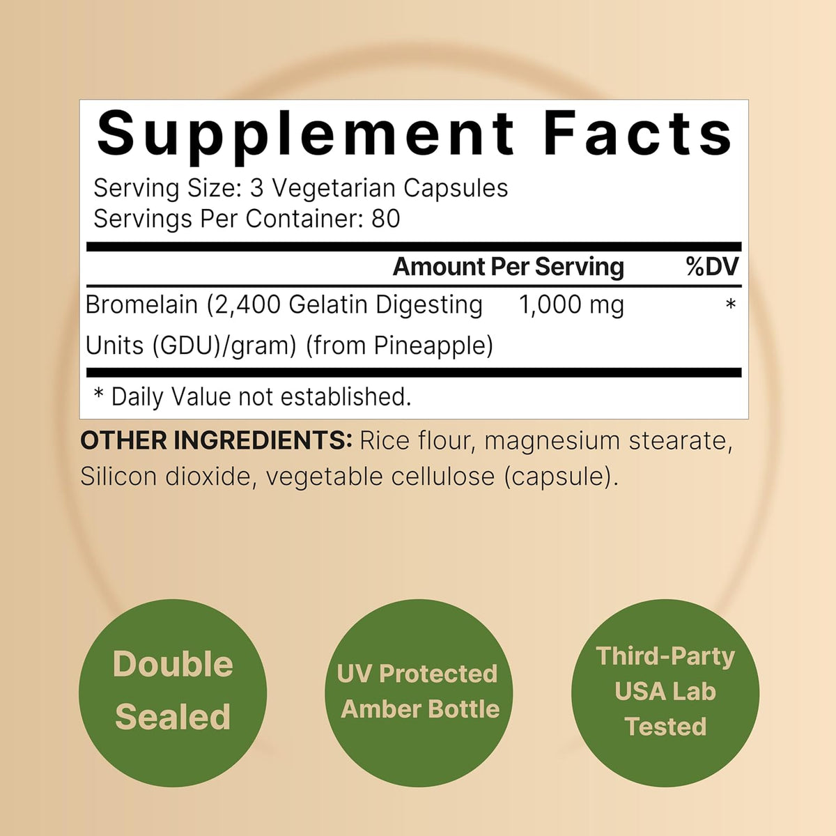 NatureBell Bromelain, 1,000mg Per Serving, 240 Veggie Capsules | 2,400 GDU – Digestive Enzymes & Joint Support Supplement – Proteolytic Enzymes for Digestion, Fresh Pineapple Source – Non-GMO - PrimeBioHealth - canada supplements