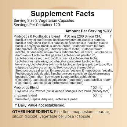 NatureBell Probiotic 200 Billion CFU – 40 Strains Per Serving | 240 Veggie Capsules with Prebiotics and Probiotics – Full Spectrum Complex with Enzymes – Daily Probiotics for Women & Men - PrimeBioHealth - canada supplements