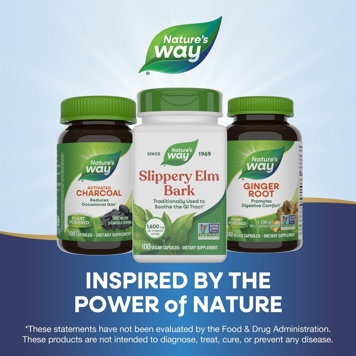 Nature’s Way Slippery Elm Bark Capsules, Traditional Digestive Support to Soothe Gastrointestinal Tract*, 1,600 mg per 4-Capsule Serving - PrimeBioHealth - canada supplements