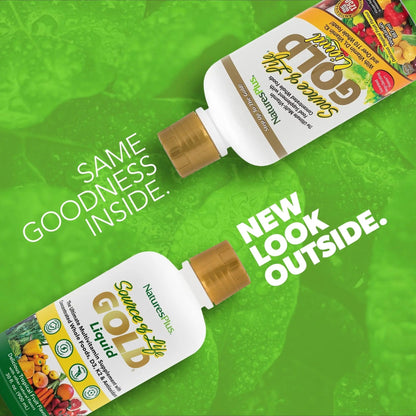 NaturesPlus Source of Life Gold Multivitamin Liquid - 30 oz - with Vitamins D3, B12 & K2 - Blood, Bone & Immune Support - Vegetarian & Gluten Free - 30 Servings - PrimeBioHealth - canada supplements