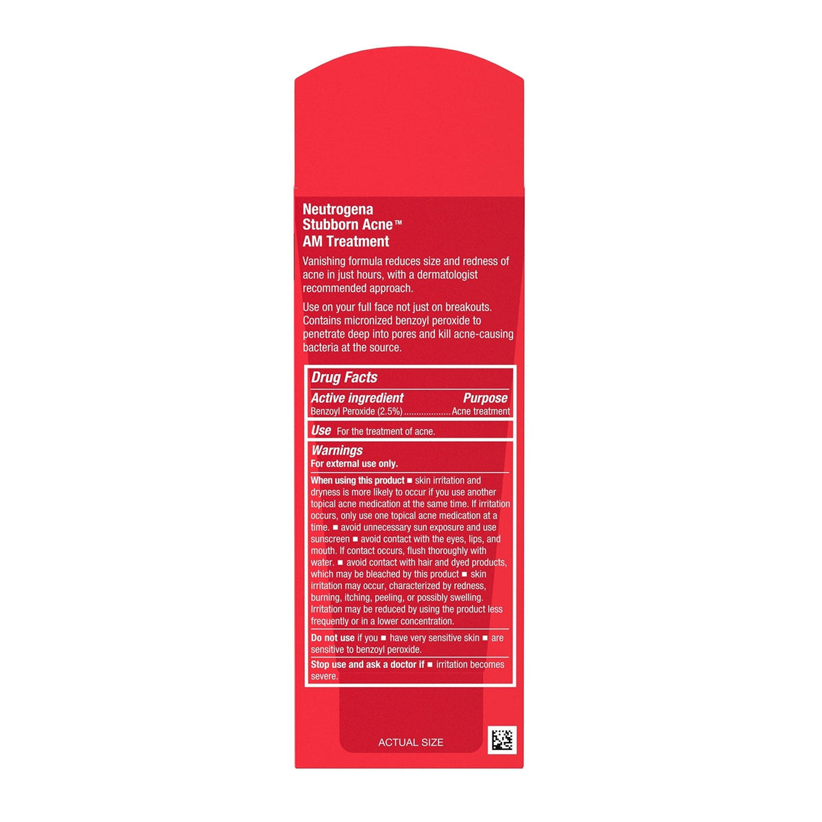 Neutrogena Stubborn Acne AM Face Treatment with 2.5% Micronized Benzoyl Peroxide Acne Medication, Oil-Free Daily Facial Treatment Reduces Size - PrimeBioHealth - canada supplements