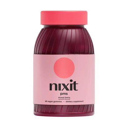 nixit PMS Support Gummies | Chasteberry & Ashwagandha | Vegan | Mixed Berry Naturally Flavoured Supplement | May Help with Relief from Bloating, Cramps, Breast Pain & Mood Swings (60 Gummies) - PrimeBioHealth - canada supplements