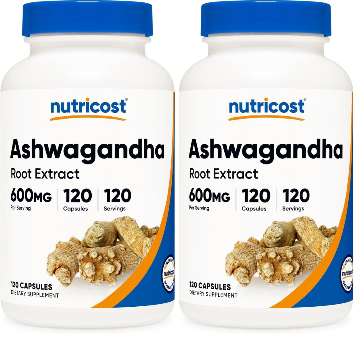 Nutricost Ashwagandha Herbal Supplement 600mg, 120 Capsules | Vegetarian, Non-GMO, Gluten Free, Ashwagandha Root - PrimeBioHealth - canada supplements