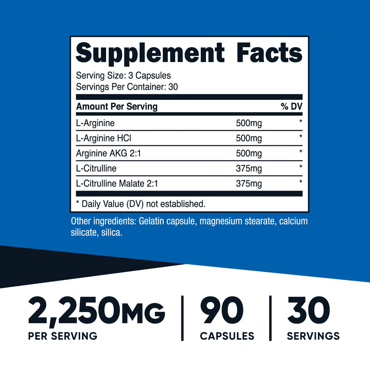 Nutricost Nitric Oxide Booster 2250mg, 180 Capsules - 750mg Per Casule, 60 Servings - Gluten Free and Non-GMO | 750mg Per Casule, 60 Servings, GMO-Free - PrimeBioHealth - canada supplements
