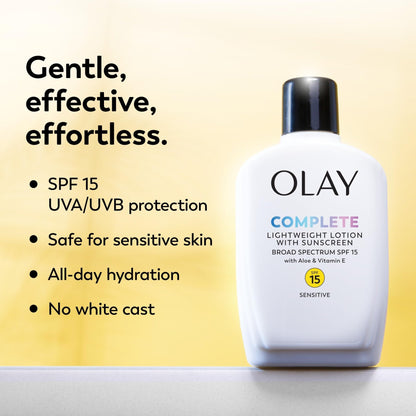 Olay Face Moisturizer, Complete All Day Moisturizer With Sunscreen Broad Spectrum SPF 15 - Sensitive, 4 fl. Oz, 1 unit - PrimeBioHealth - canada supplements