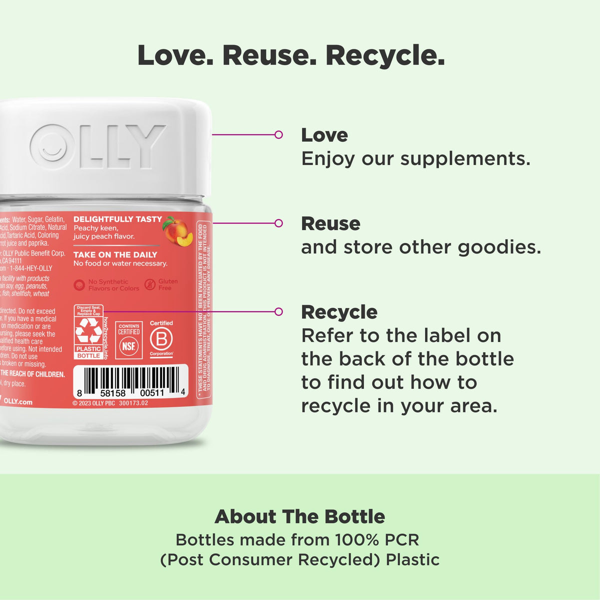 OLLY Probiotic + Prebiotic Gummy, Digestive Support and Gut Health, 500 Million CFUs, Fiber, Adult Chewable Supplement - PrimeBioHealth - canada supplements
