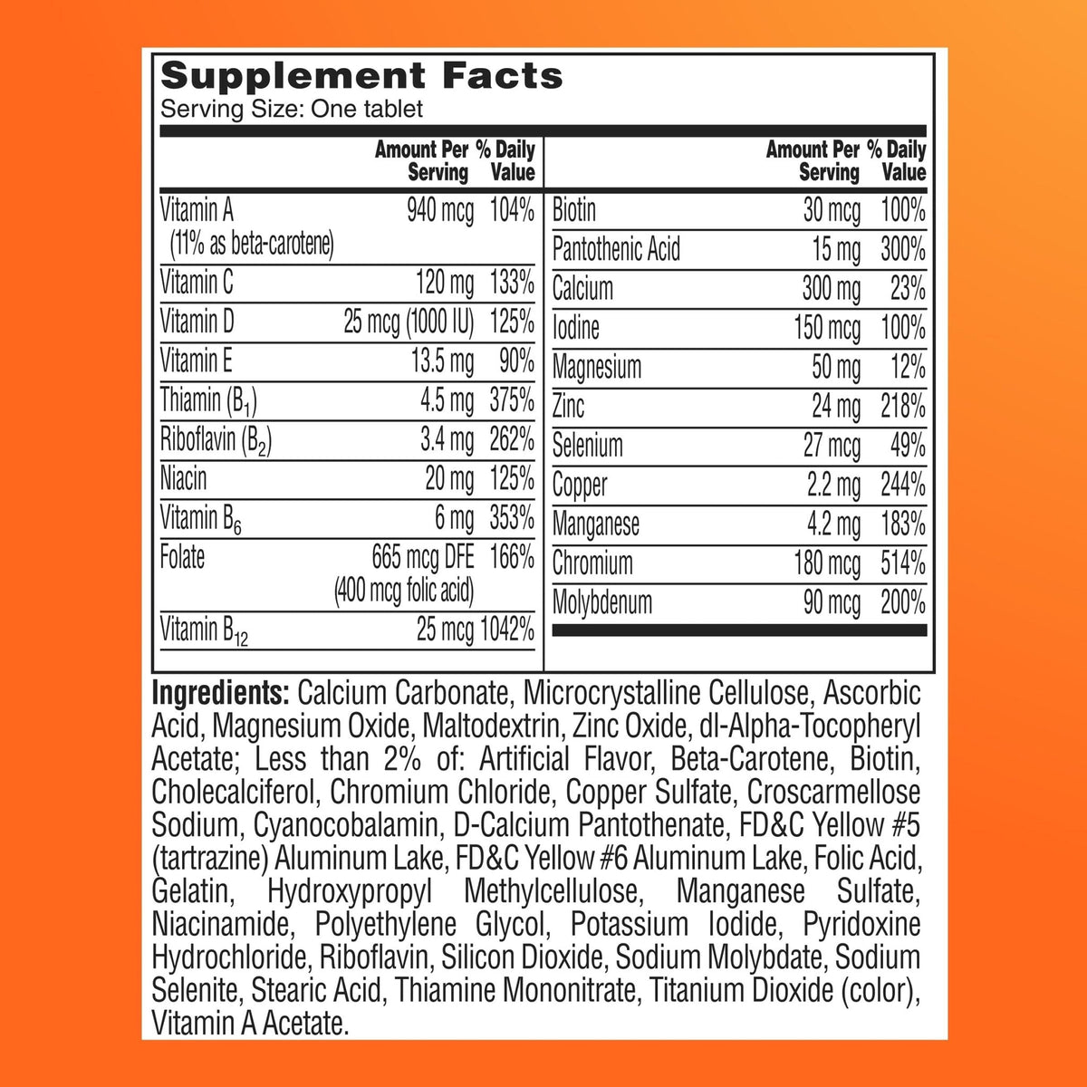 One A Day Multivitamin for Women 50 and Over Tablets, Womens Multivitamin 50 plus with Vitamins D, C, E, Zinc & Biotin, Daily Vitamins - PrimeBioHealth - canada supplements