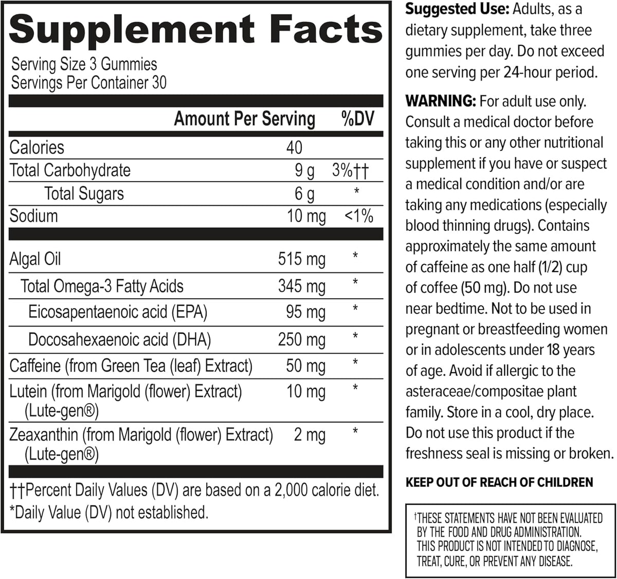 ONNIT Alpha Brain Neuro Focus Gummies, IGEN Non-GMO Tested Vegan Gummies with Omega-3s Lutein Zeaxanthin and Caffeine, Brain Eye and Focus Supplement - PrimeBioHealth - canada supplements