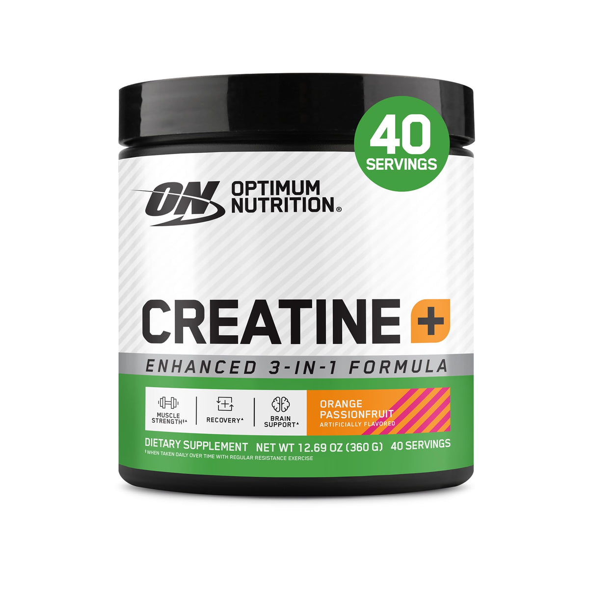 Optimum Nutrition Creatine Monohydrate Plus Powder, Orange Passionfruit Flavored Creatine Performance Blend With Electrolytes for Hydration, Added Vitamins, 40 Servings, 360 Grams (Packaging May Vary) - PrimeBioHealth - canada supplements