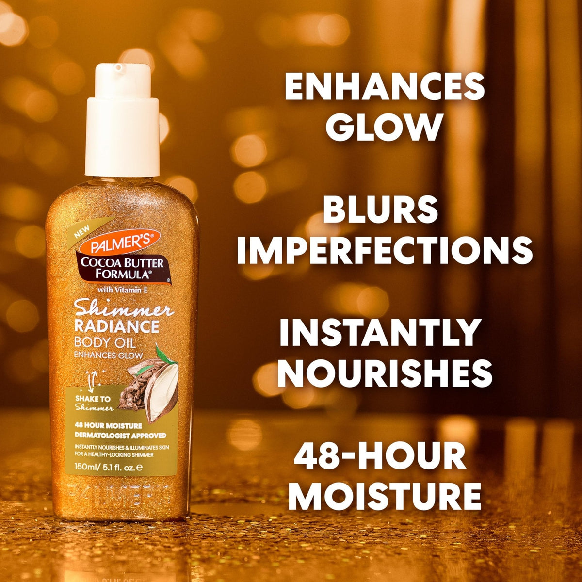 Palmer's Cocoa Butter Formula Shimmer Body Oil with Vitamin E, 5.1 Fl Oz, Radiance Body Oil for Glowing Skin - PrimeBioHealth - canada supplements