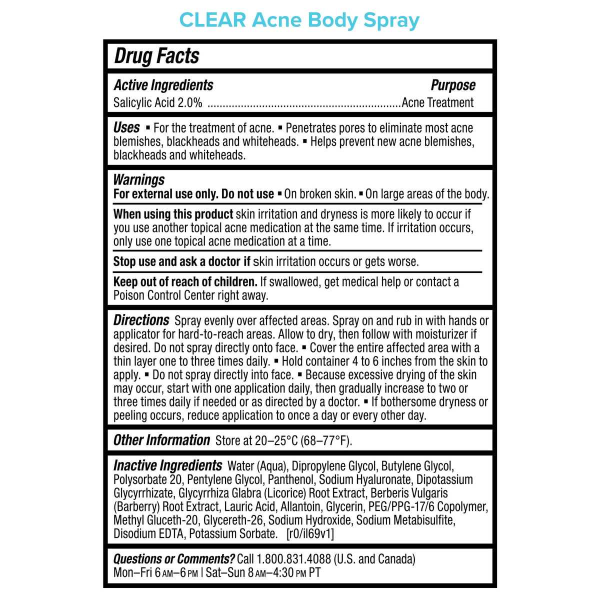 Paula's Choice CLEAR Exfoliating Back & Body Acne Spray, Bacne Spray with 2% BHA Salicylic Acid Back Acne Treatment for Clogged Pores - PrimeBioHealth - canada supplements