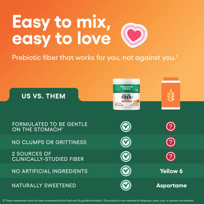 Physician's CHOICE Easy Mix Fiber for Digestive Health & Regularity - No Grit - Daily Prebiotic Soluble Fiber Powder Supplement - PrimeBioHealth - canada supplements