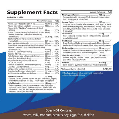 PURE ESSENCE LABS One N Only Multivitamin for Men, Natural One a Day Herbal Supplement with Vitamin D3, B12, and Biotin with Whole Foods, 90 Tablets - PrimeBioHealth - canada supplements