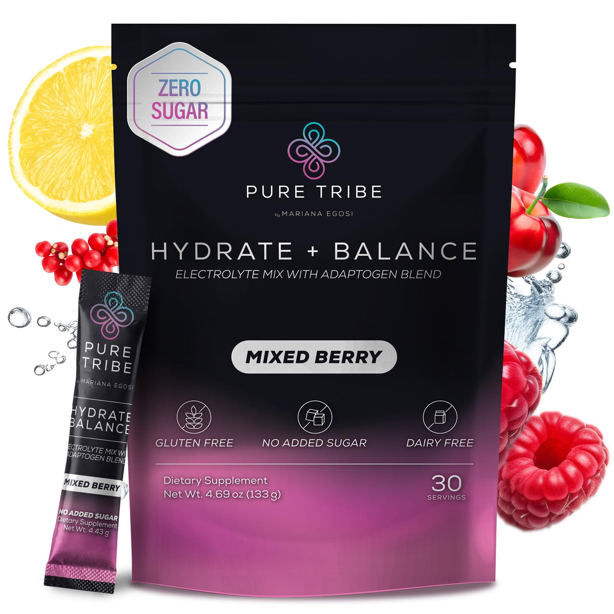 PURE TRIBE Instant Hydration Electrolytes Powder Packets with Magnesium & Salt – Zero Sugar Hydration Packets with 6 B Vitamins & Adaptogens - PrimeBioHealth - canada supplements