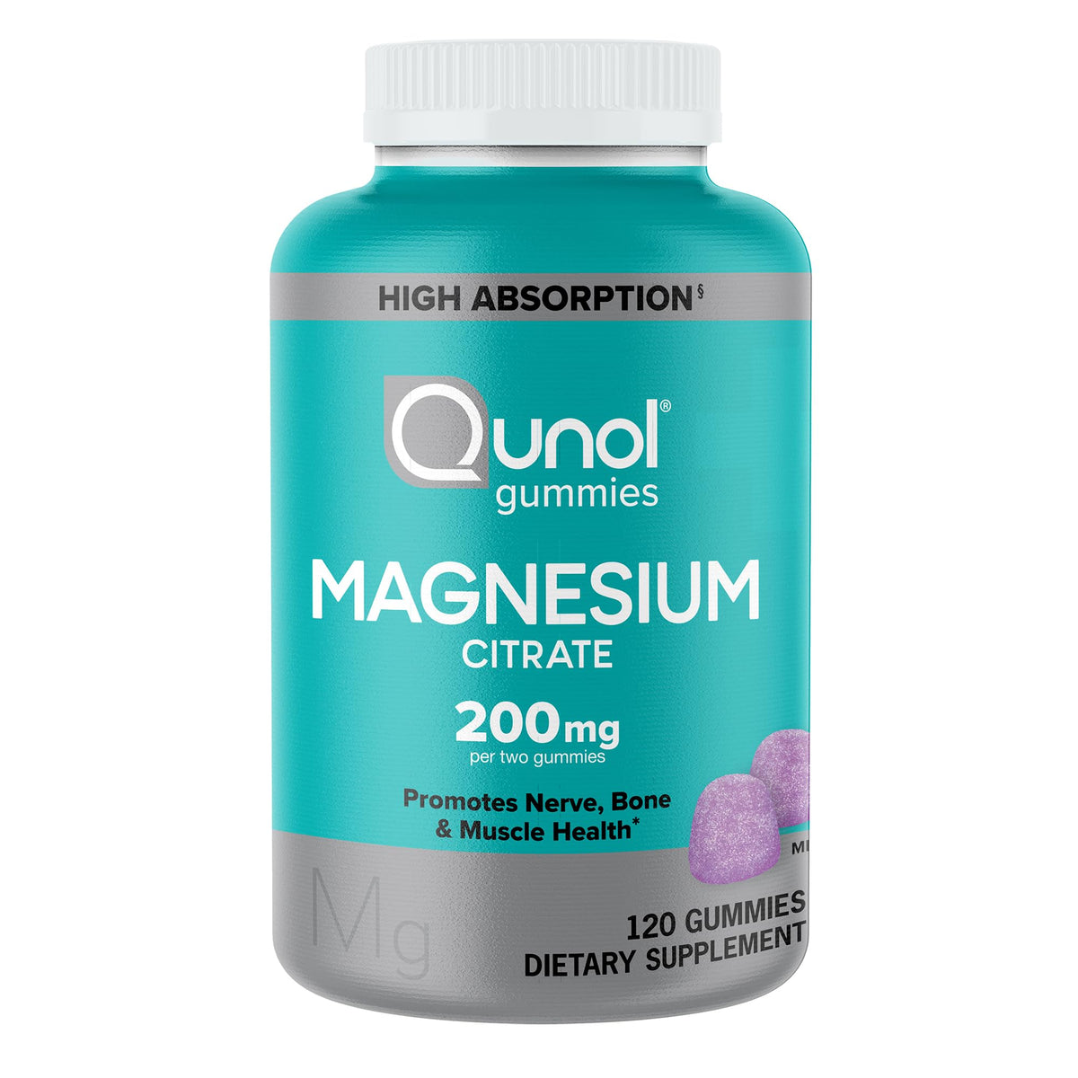 Qunol Magnesium Gummies for Adults, 200mg Elemental Magnesium (from 1,750mg Magnesium Citrate), High Absorption Magnesium Supplement, Supports Nerve, - PrimeBioHealth - canada supplements