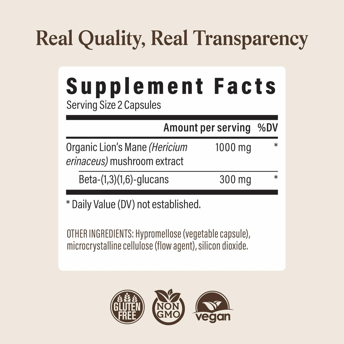 Real Mushrooms Lions Mane Mushroom Cognition (120 Capsules) Lions Mane Mushroom Powder Extract Capsules - PrimeBioHealth - canada supplements